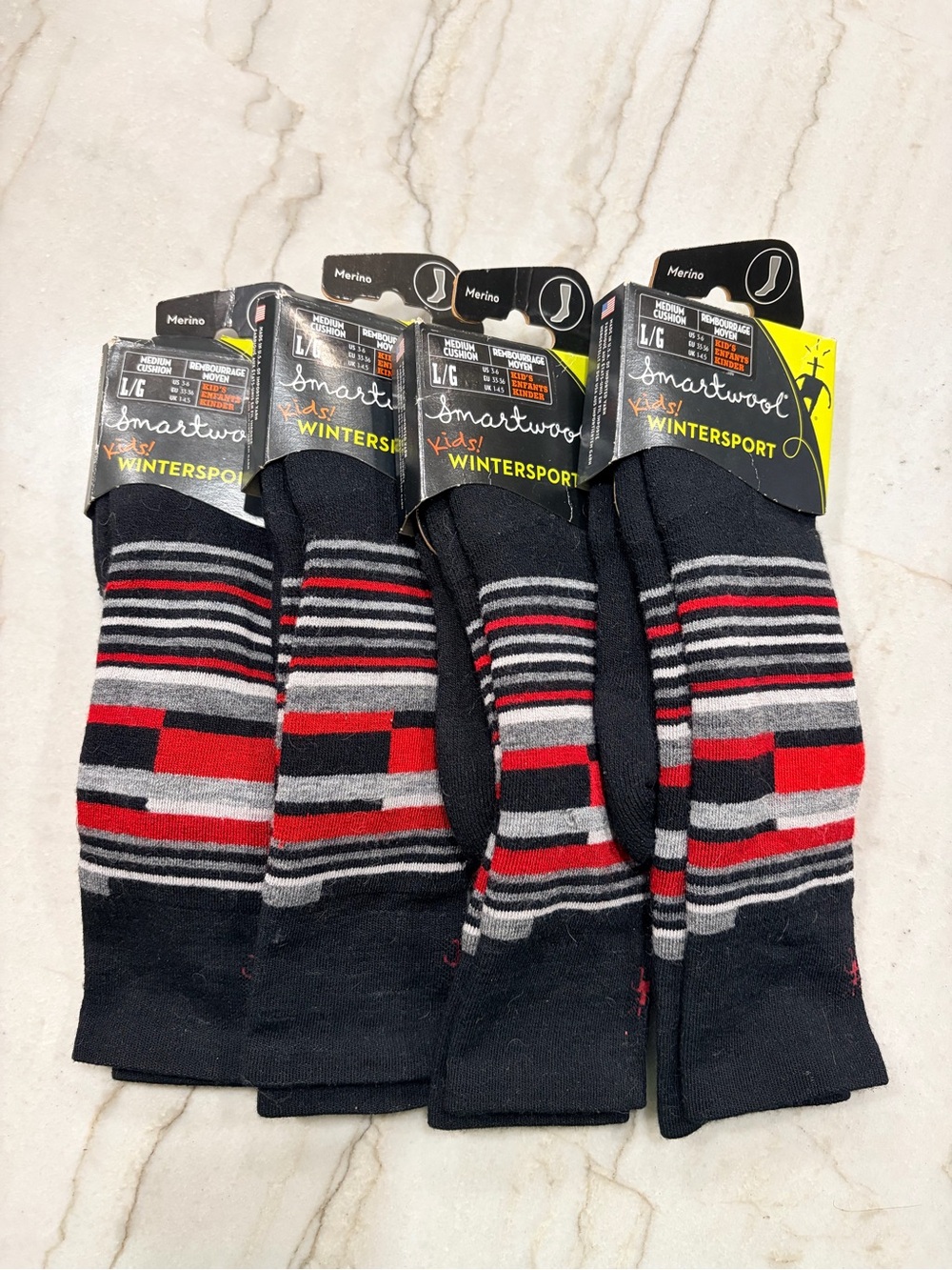 SMARTWOOL Wintersport  Crew Socks - Kids 4 pairs bundle!